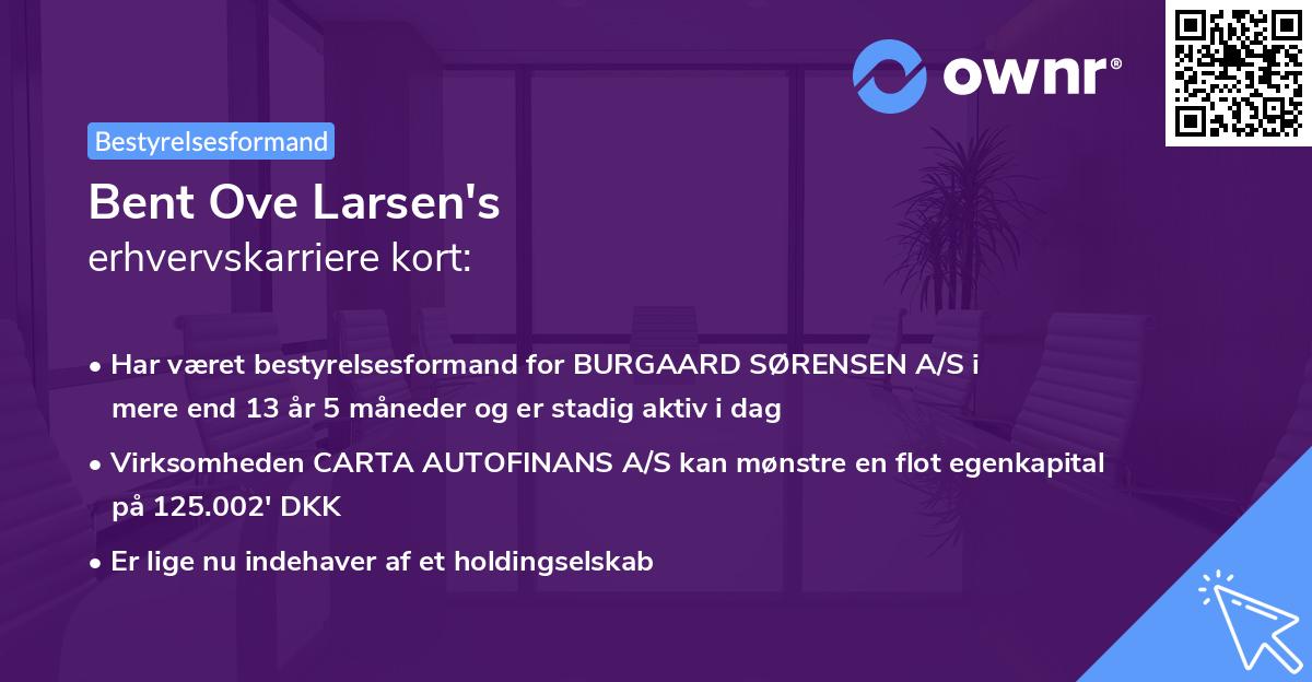 Bent Ove Larsen's erhvervskarriere kort