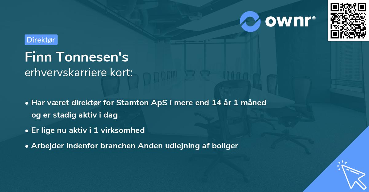 Finn Tonnesen's erhvervskarriere kort