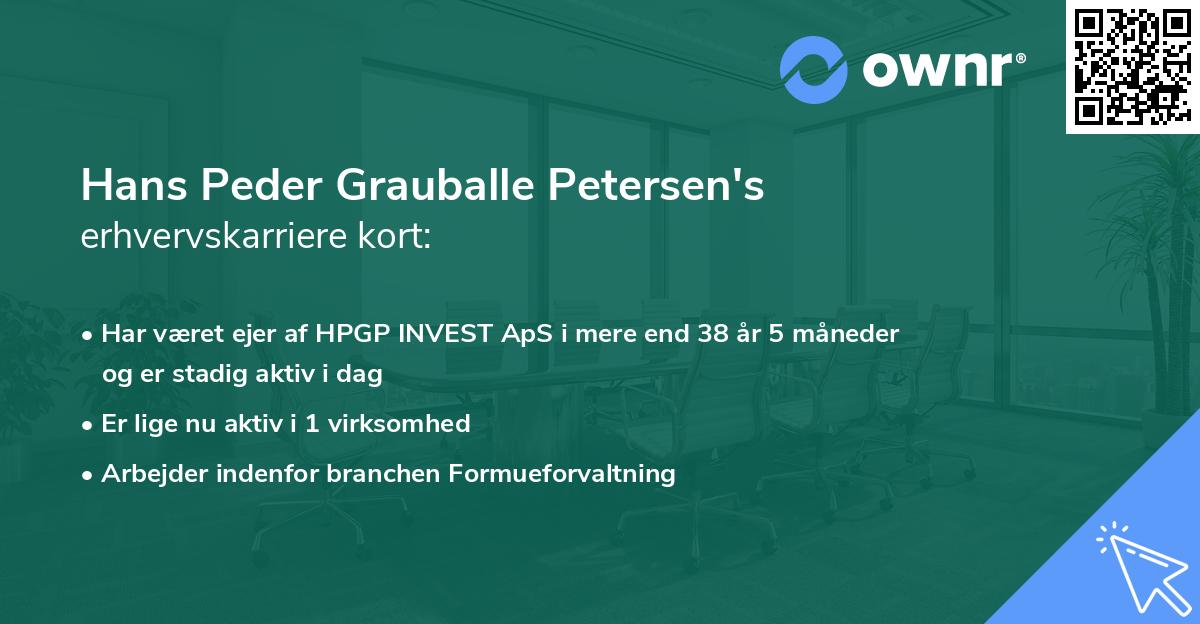 Hans Peder Grauballe Petersen's erhvervskarriere kort