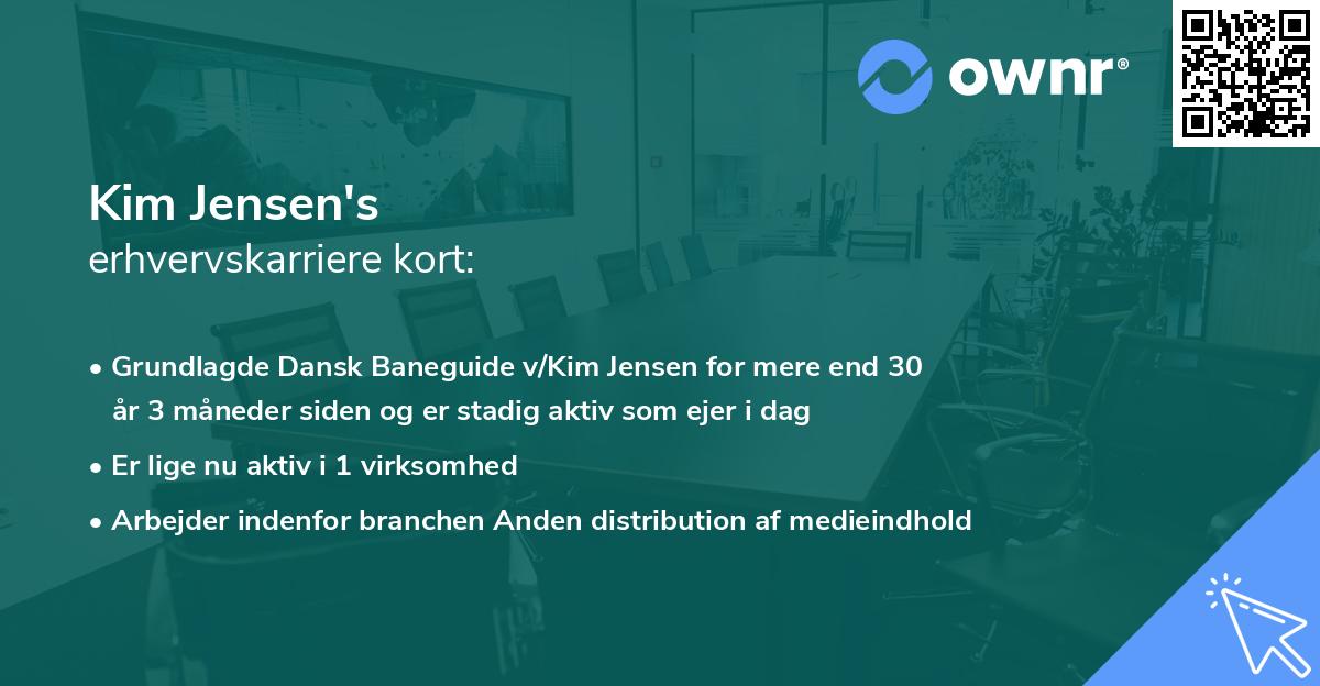 Kim Jensen's erhvervskarriere kort