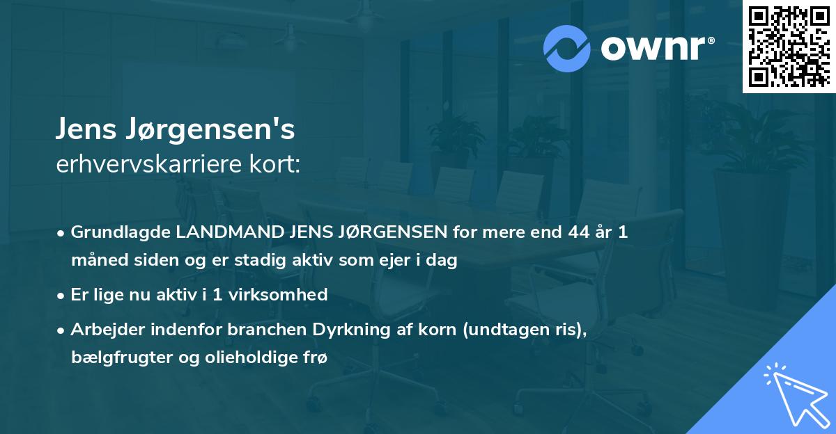 Jens Jørgensen's erhvervskarriere kort