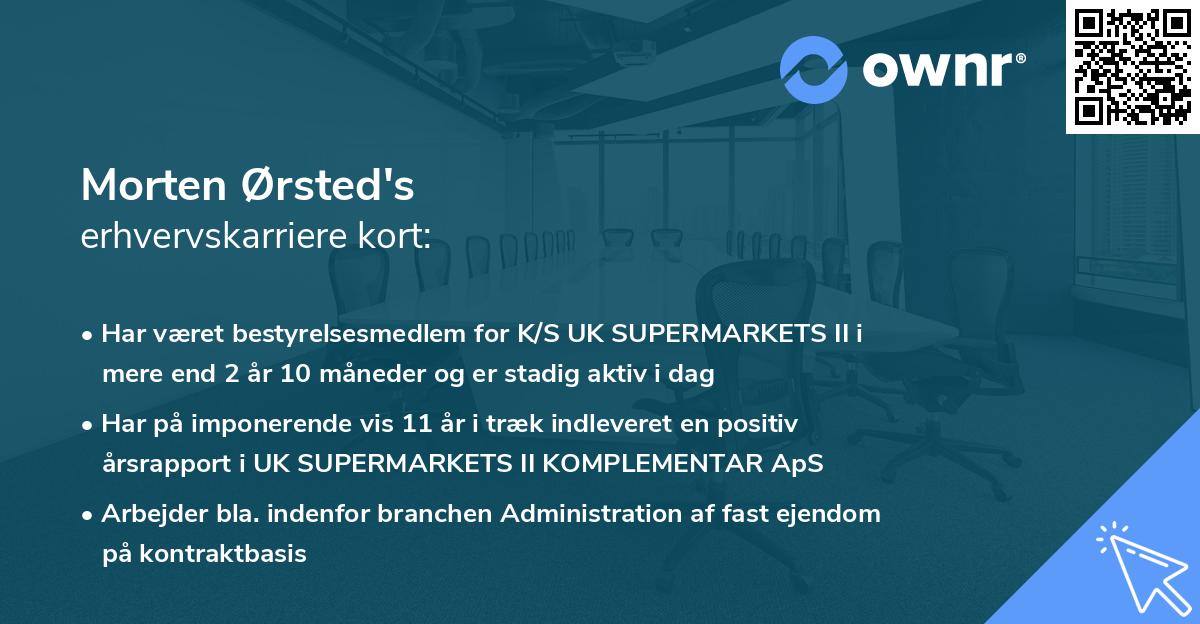 Morten Ørsted's erhvervskarriere kort