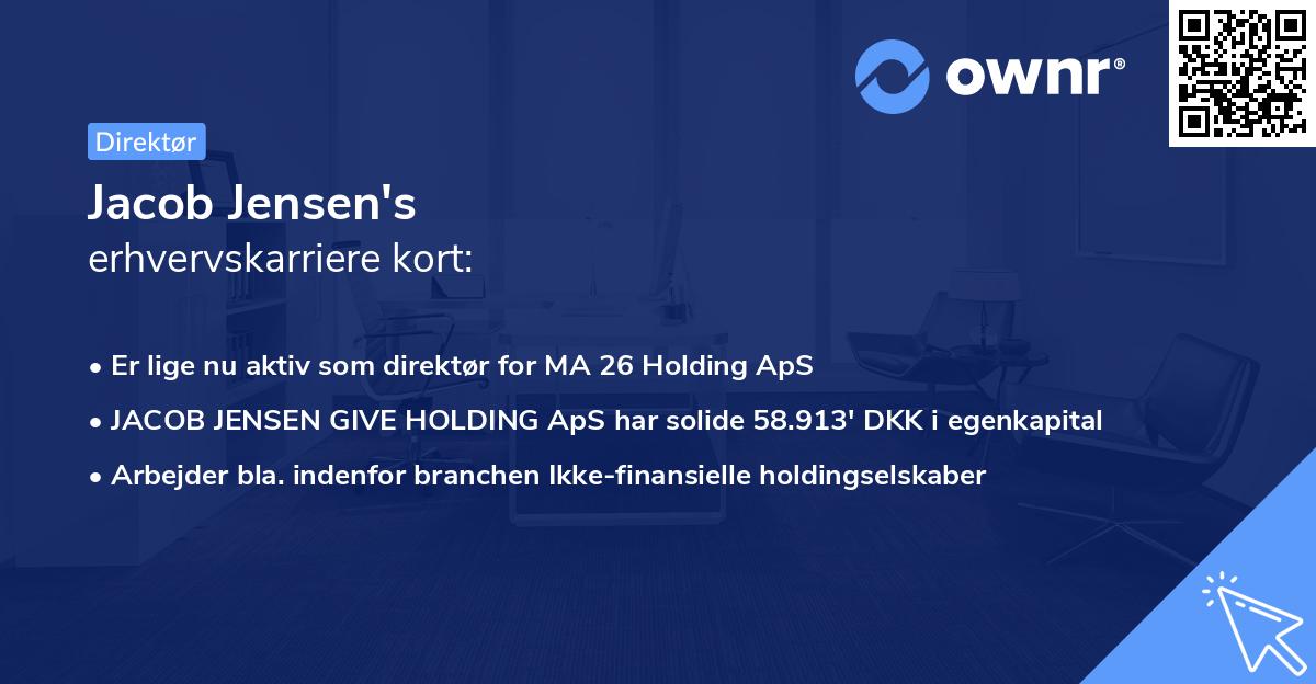 Jacob Jensen's erhvervskarriere kort