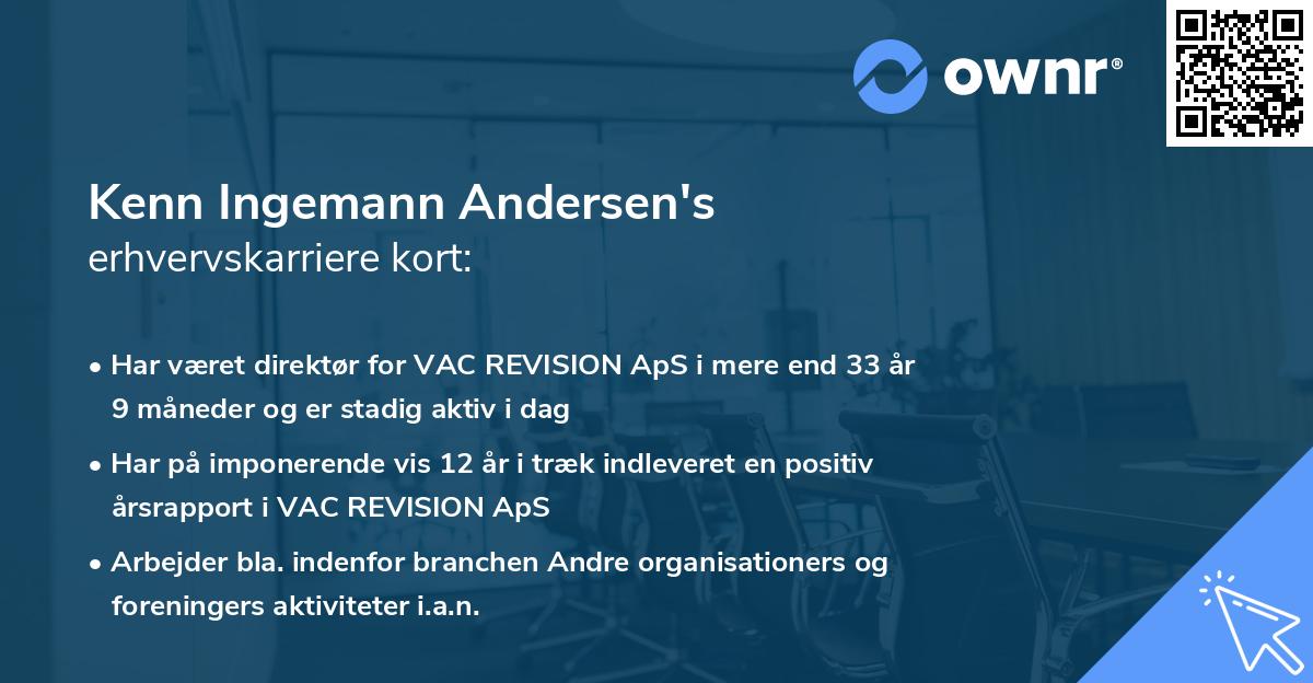 Kenn Ingemann Andersen's erhvervskarriere kort