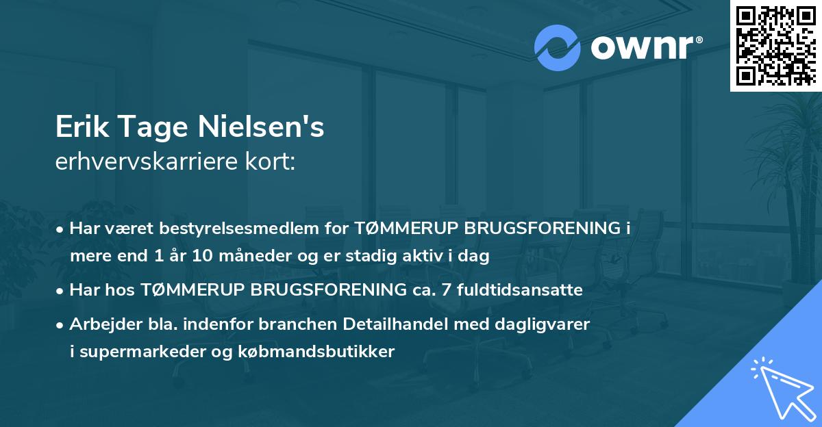 Erik Tage Nielsen's erhvervskarriere kort