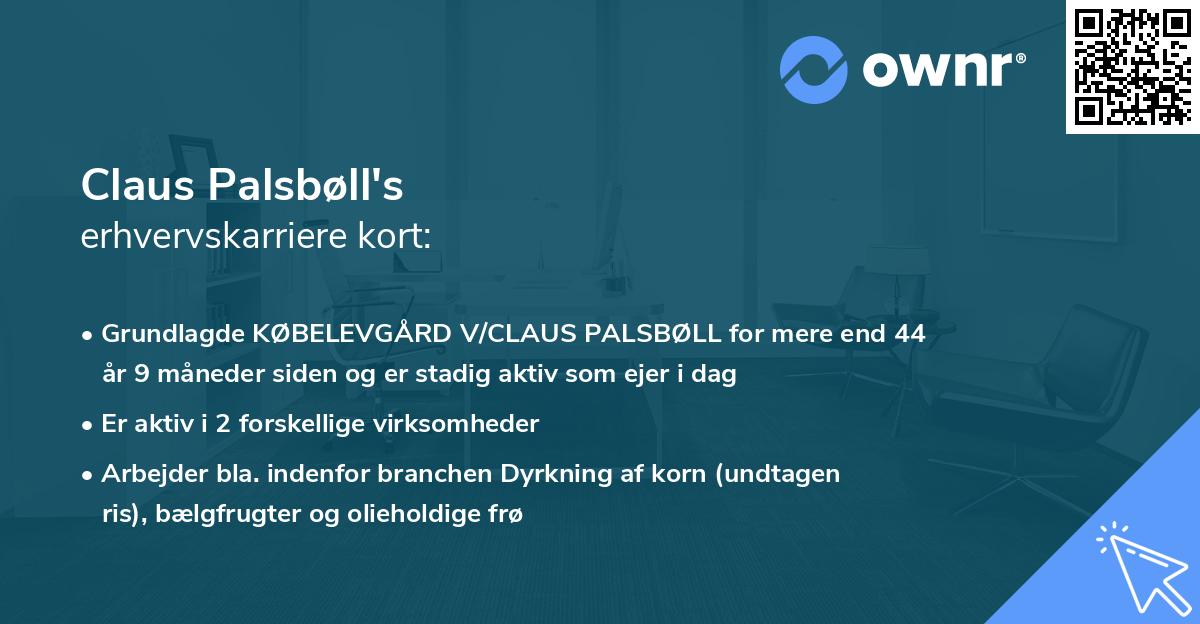 Claus Palsbøll's erhvervskarriere kort