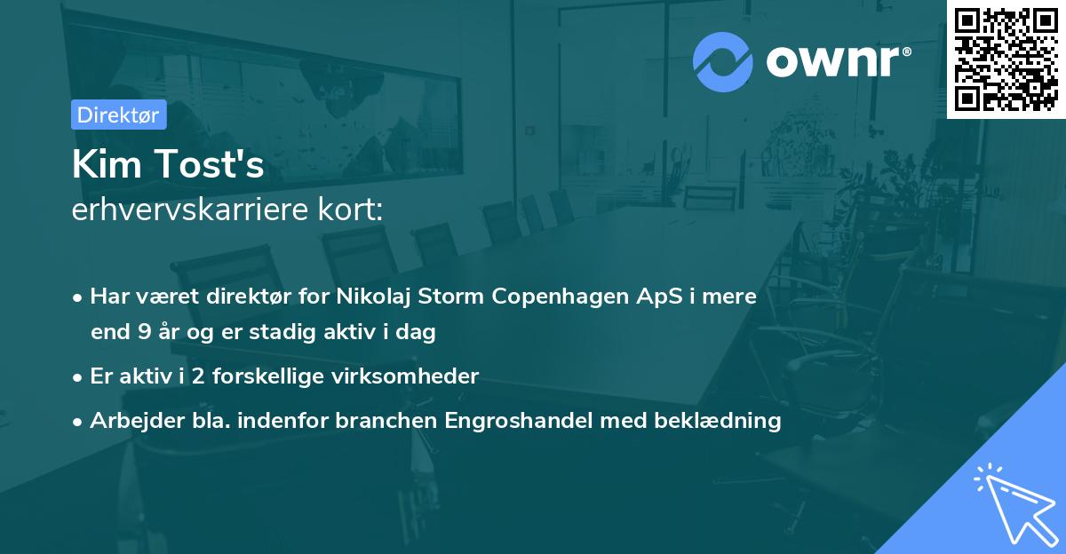Kim Tost's erhvervskarriere kort