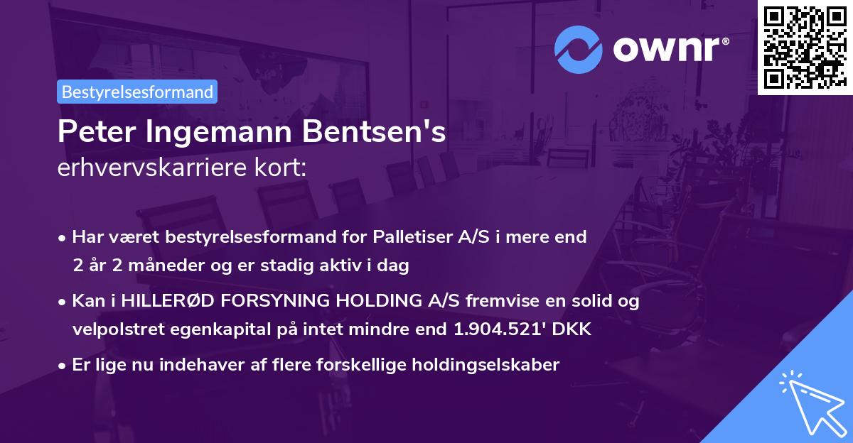 Peter Ingemann Bentsen's erhvervskarriere kort