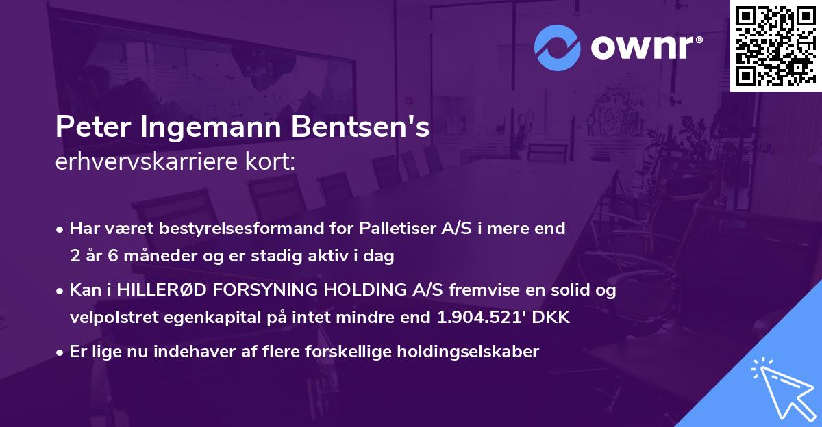 Peter Ingemann Bentsen's erhvervskarriere kort