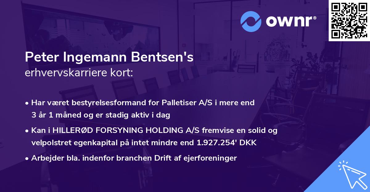 Peter Ingemann Bentsen's erhvervskarriere kort