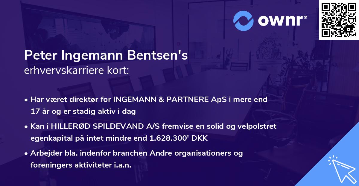 Peter Ingemann Bentsen's erhvervskarriere kort