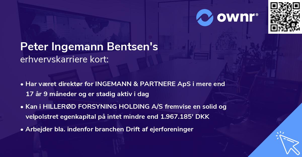 Peter Ingemann Bentsen's erhvervskarriere kort