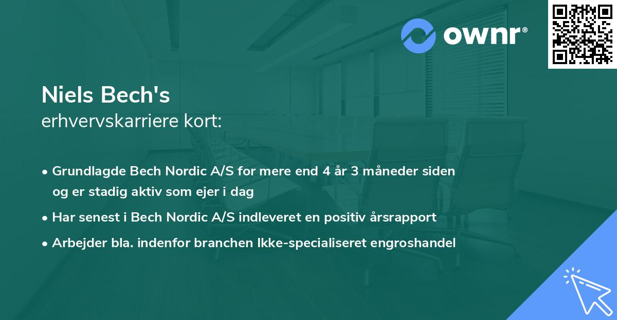 Niels Bech's erhvervskarriere kort
