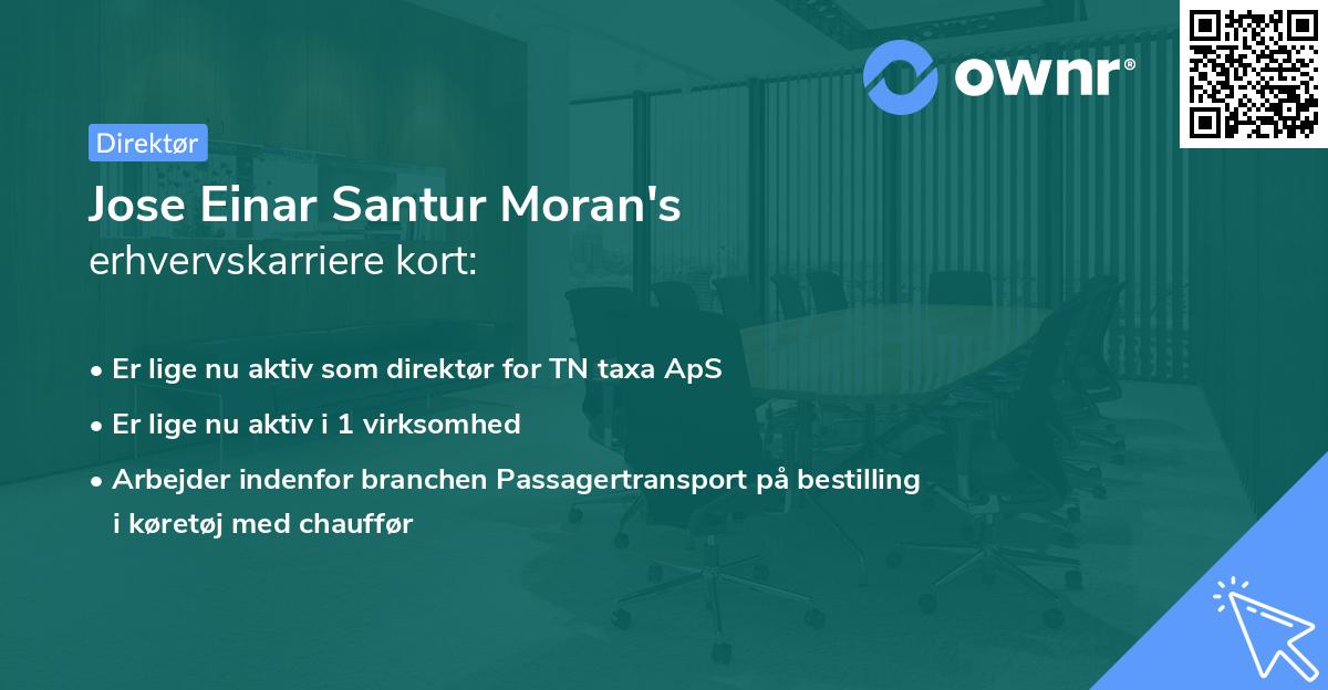 Jose Einar Santur Moran's erhvervskarriere kort