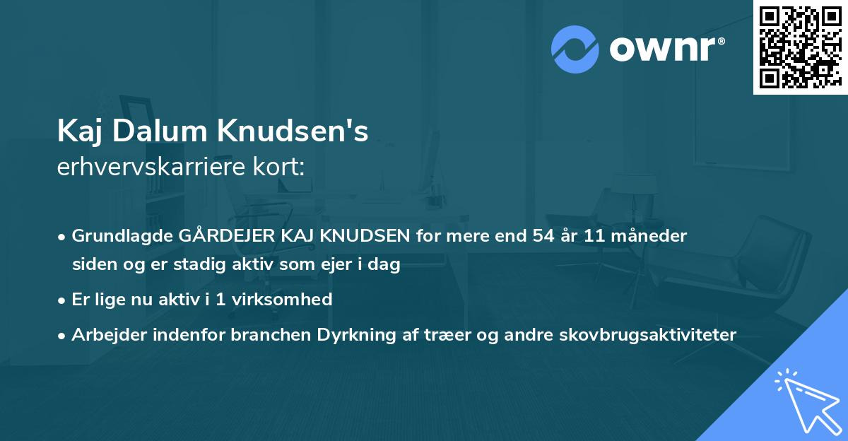 Kaj Dalum Knudsen's erhvervskarriere kort