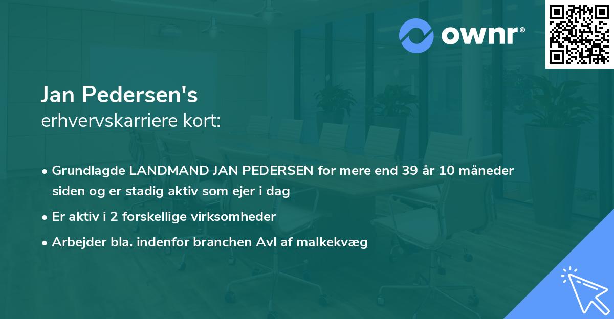 Jan Pedersen's erhvervskarriere kort