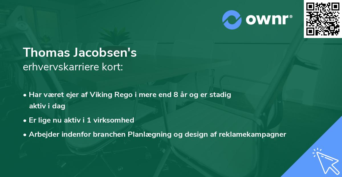 Thomas Jacobsen's erhvervskarriere kort