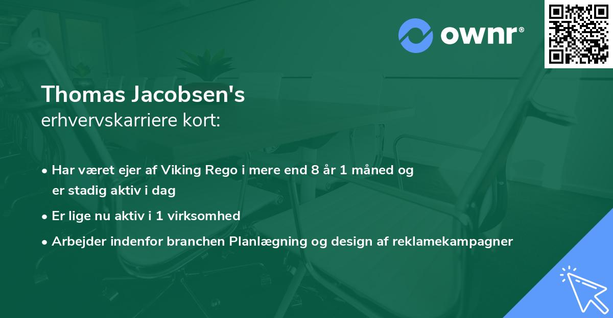 Thomas Jacobsen's erhvervskarriere kort