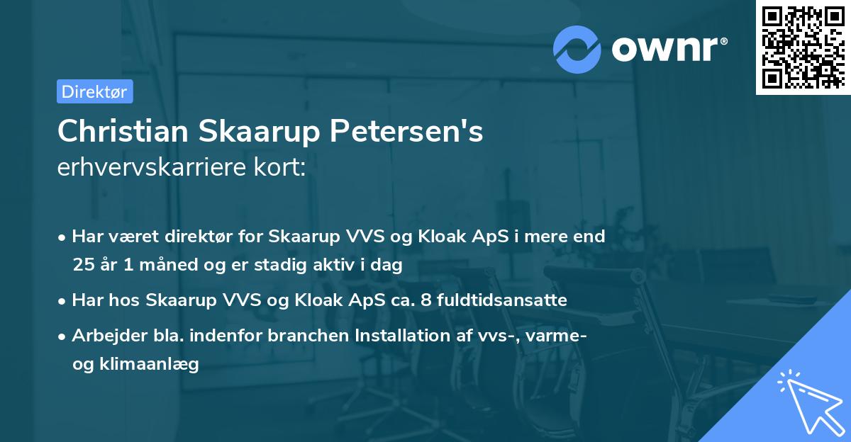 Christian Skaarup Petersen's erhvervskarriere kort