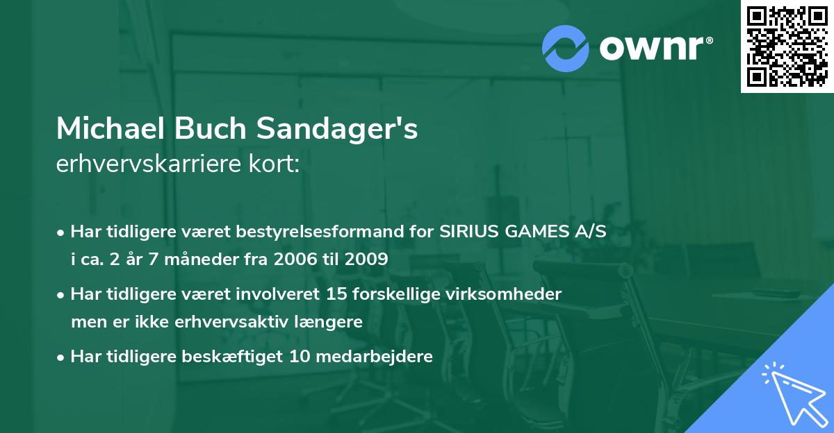 Michael Buch Sandager's erhvervskarriere kort