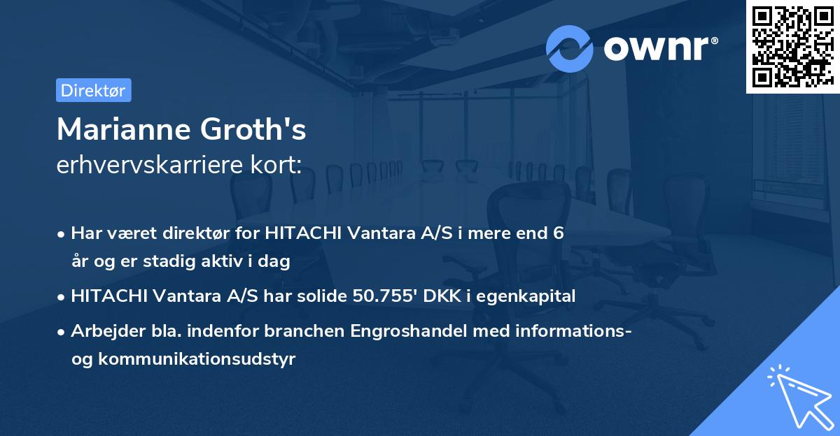 Marianne Groth's erhvervskarriere kort