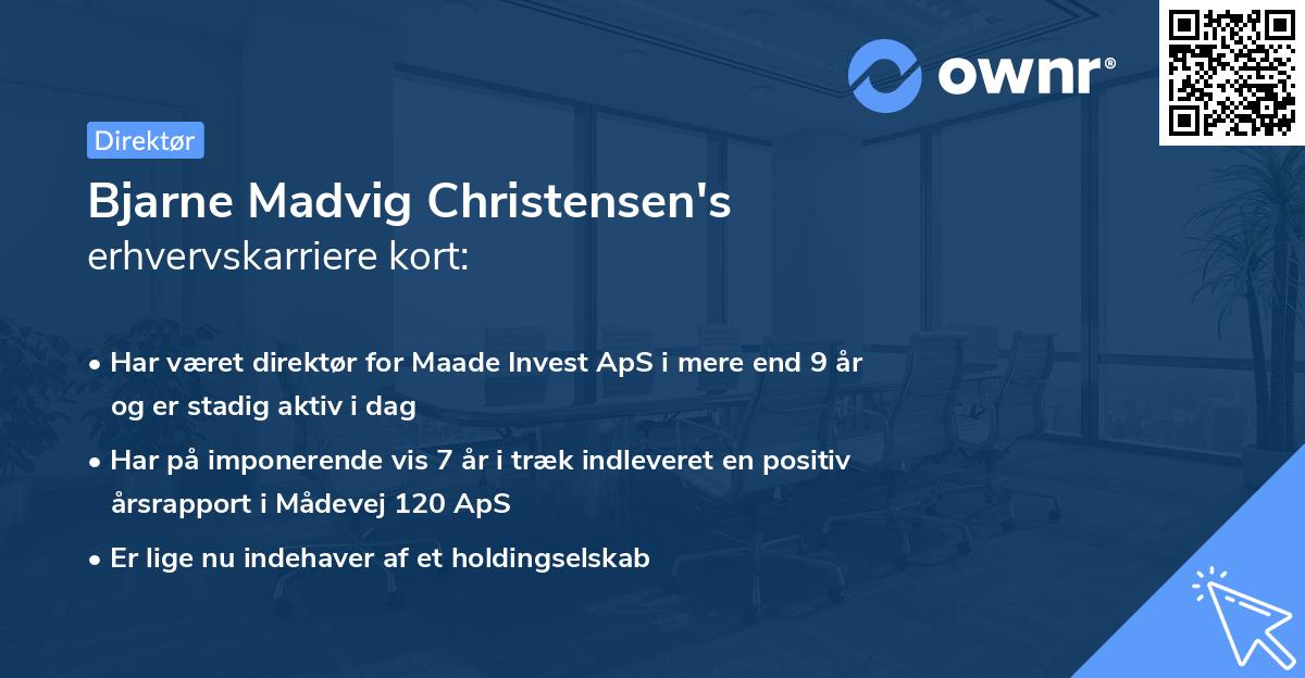 Bjarne Madvig Christensen's erhvervskarriere kort