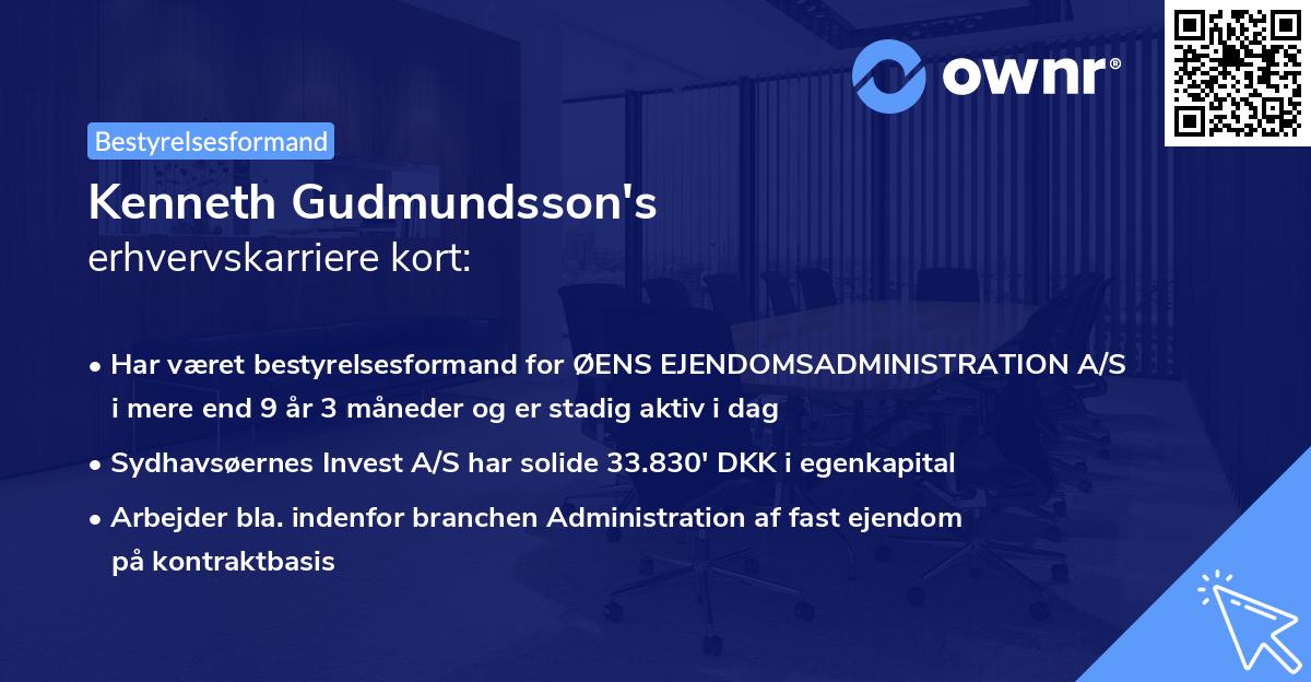 Kenneth Gudmundsson's erhvervskarriere kort