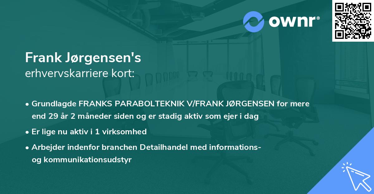Frank Jørgensen's erhvervskarriere kort