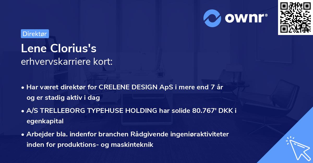 Lene Clorius's erhvervskarriere kort