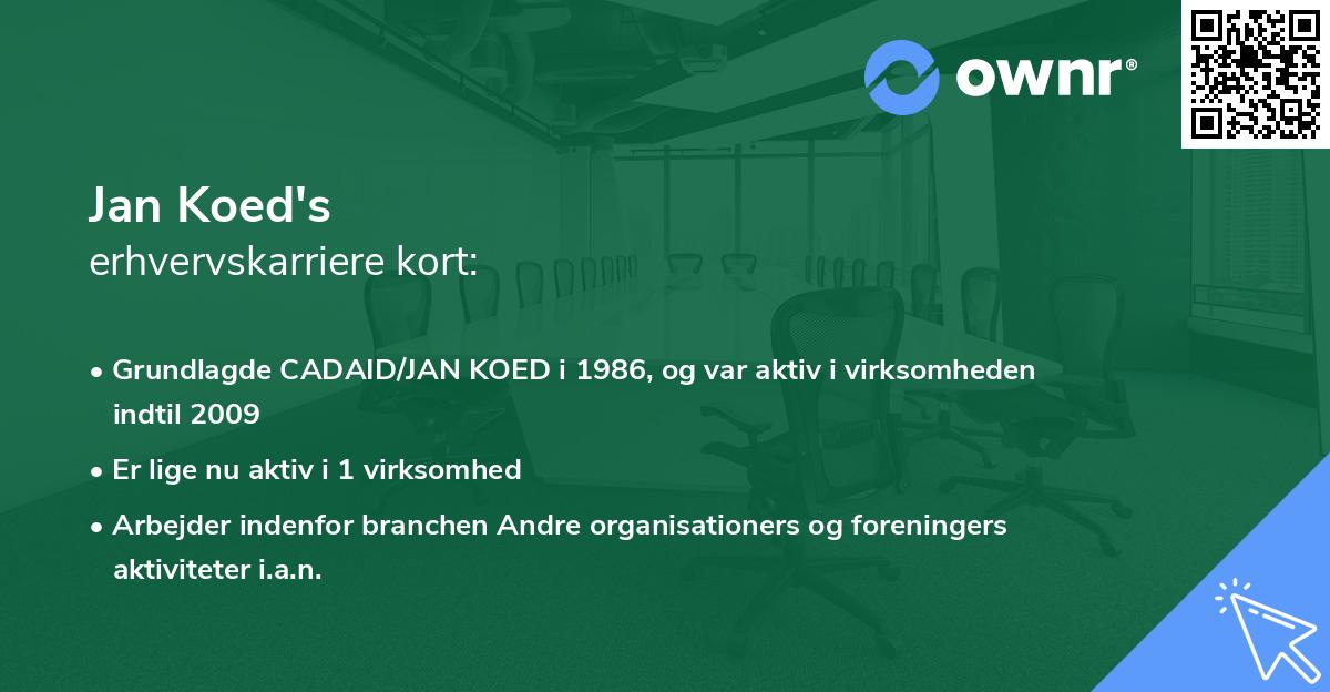 Jan Koed's erhvervskarriere kort