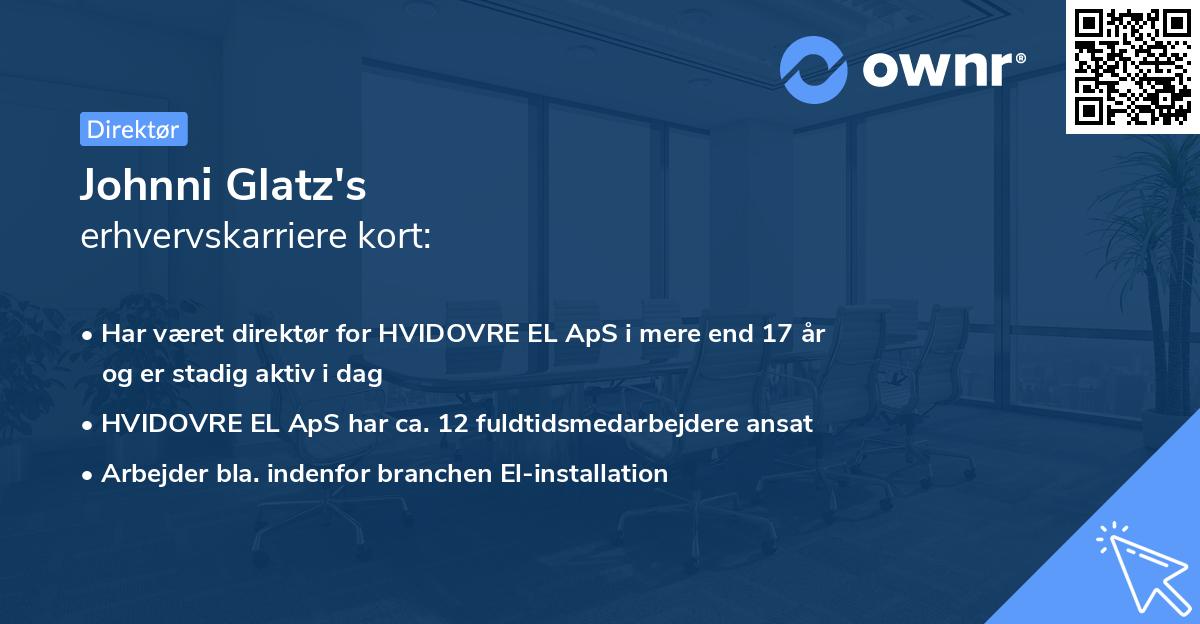 Johnni Glatz's erhvervskarriere kort