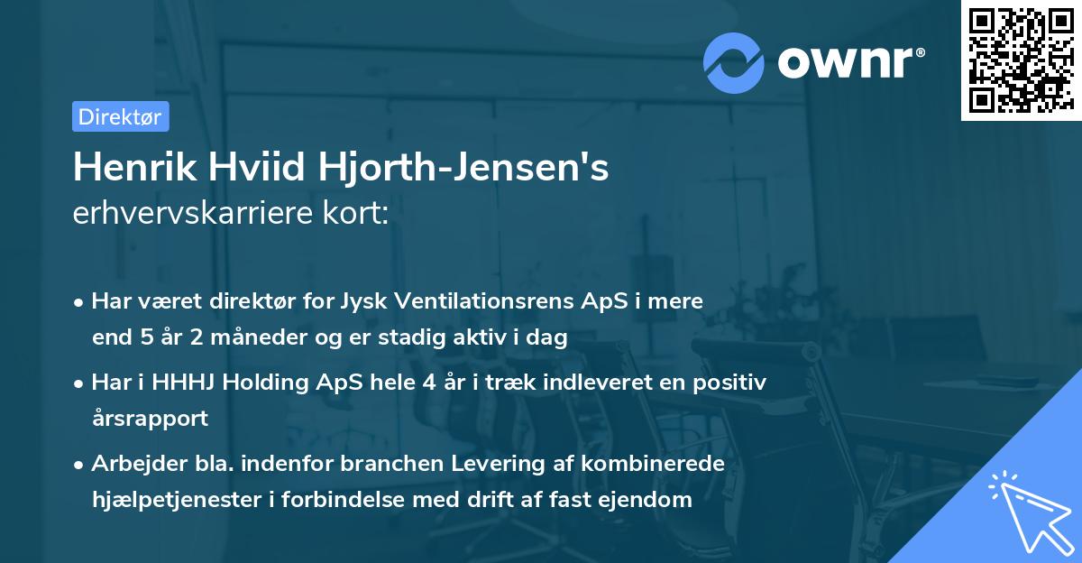Henrik Hviid Hjorth-Jensen's erhvervskarriere kort