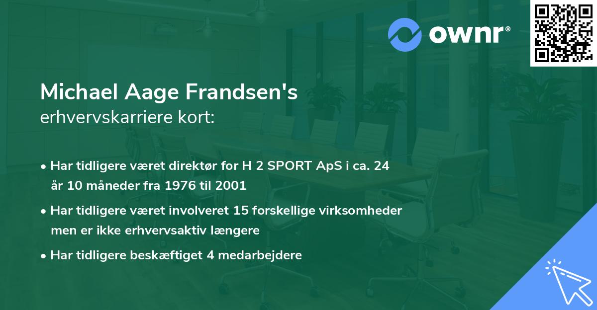 Michael Aage Frandsen's erhvervskarriere kort