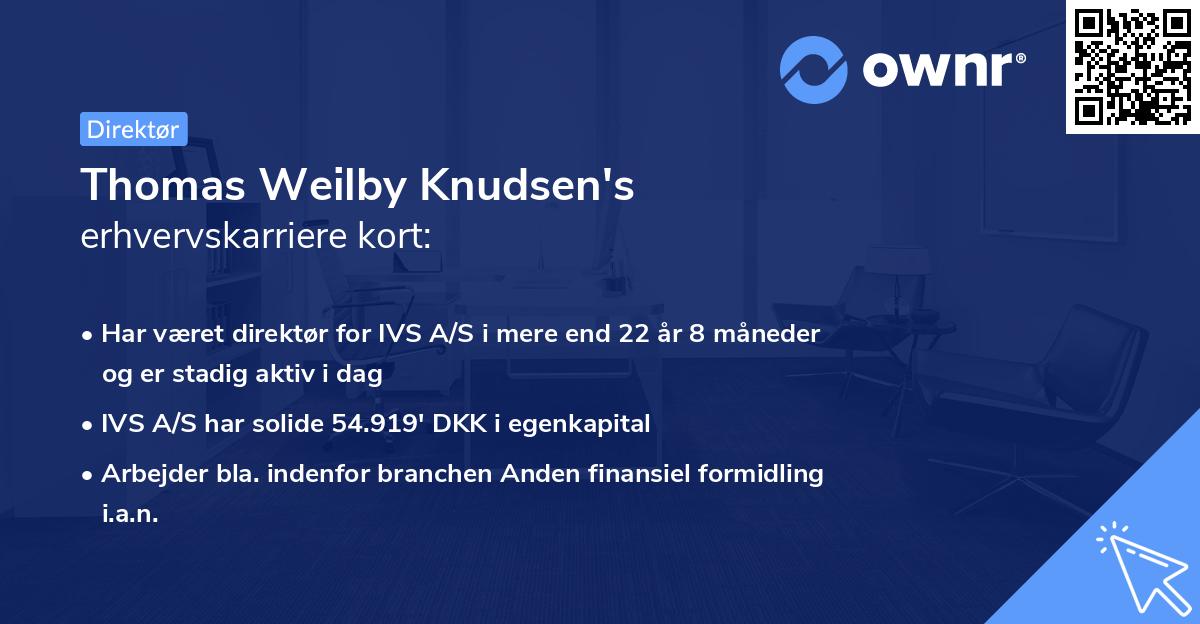 Thomas Weilby Knudsen's erhvervskarriere kort
