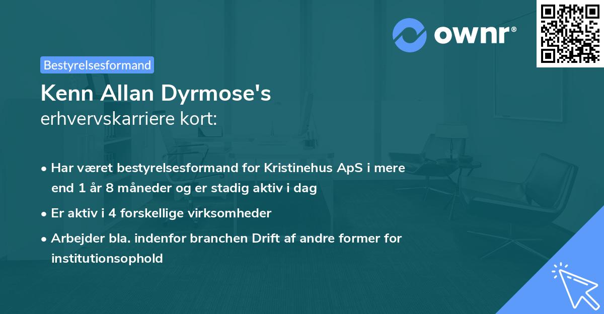 Kenn Allan Dyrmose's erhvervskarriere kort