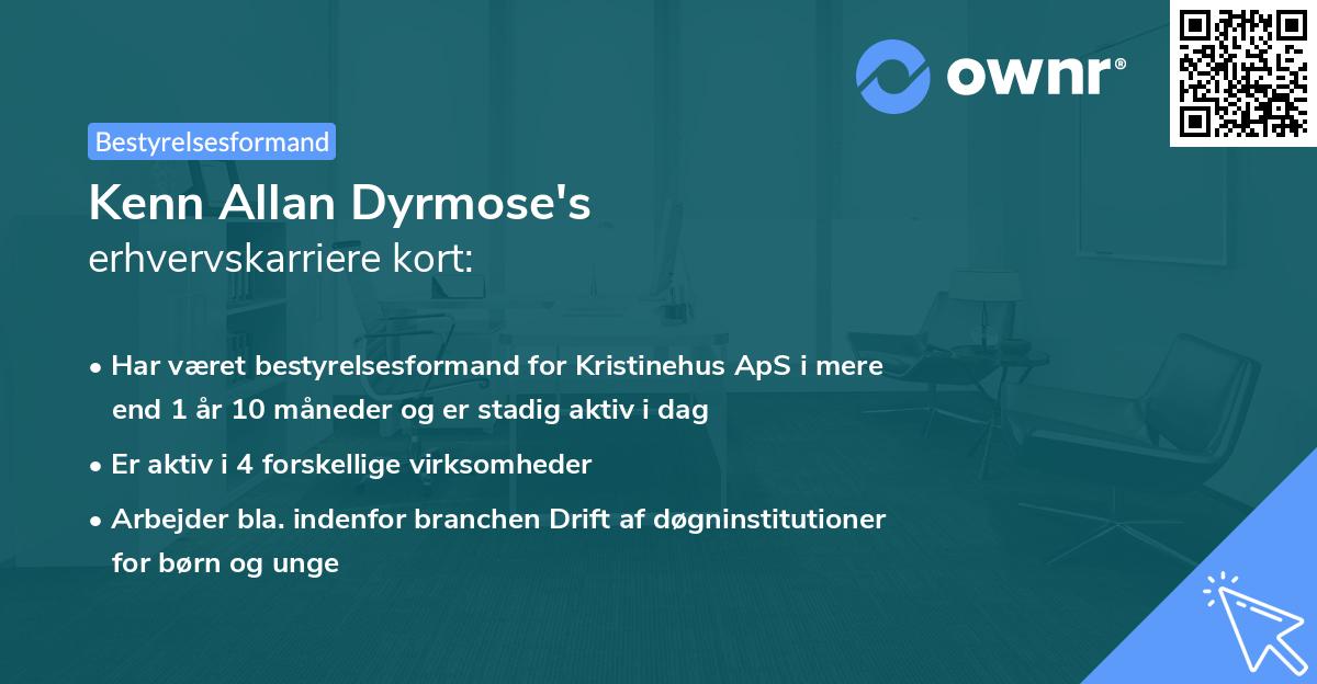 Kenn Allan Dyrmose's erhvervskarriere kort
