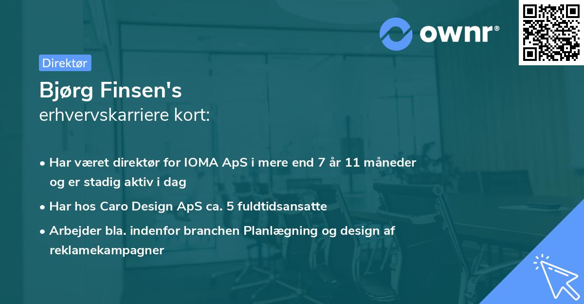 Bjørg Finsen's erhvervskarriere kort