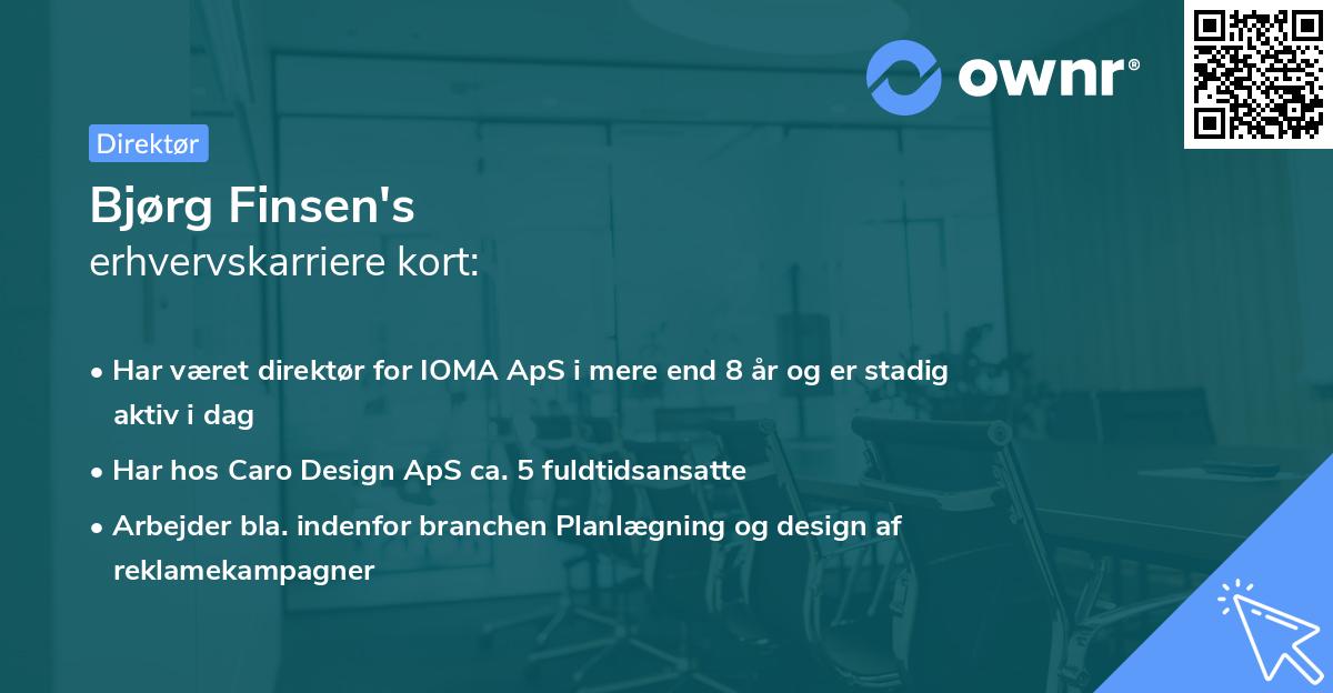 Bjørg Finsen's erhvervskarriere kort