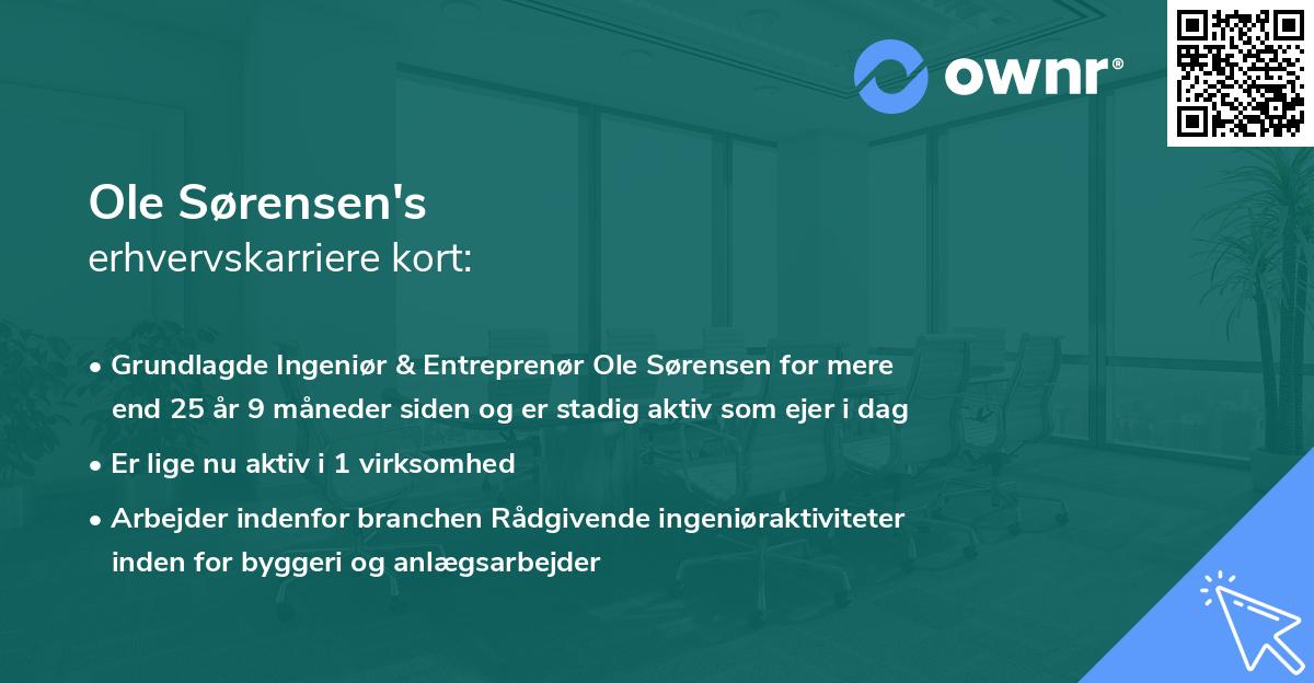 Ole Sørensen's erhvervskarriere kort