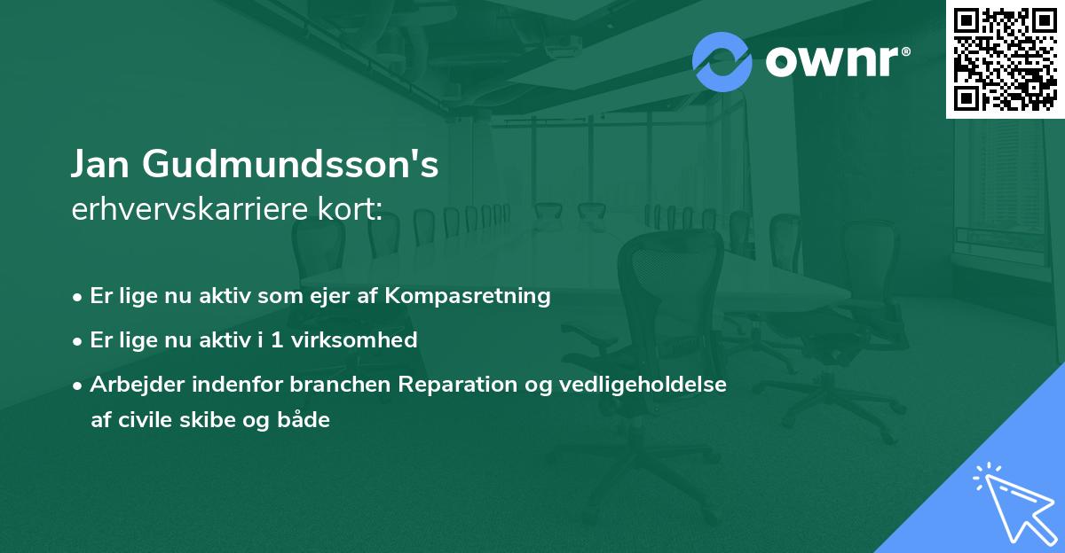 Jan Gudmundsson's erhvervskarriere kort