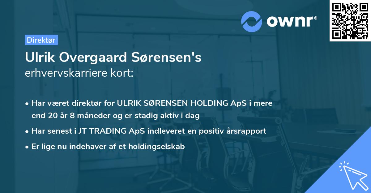 Ulrik Overgaard Sørensen's erhvervskarriere kort