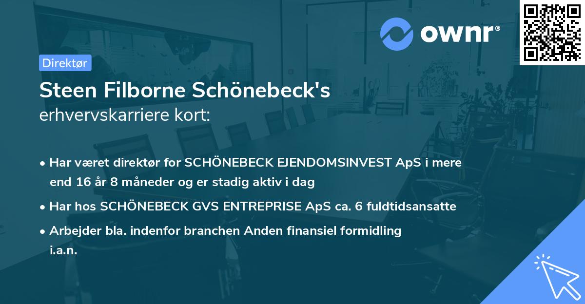 Steen Filborne Schönebeck's erhvervskarriere kort