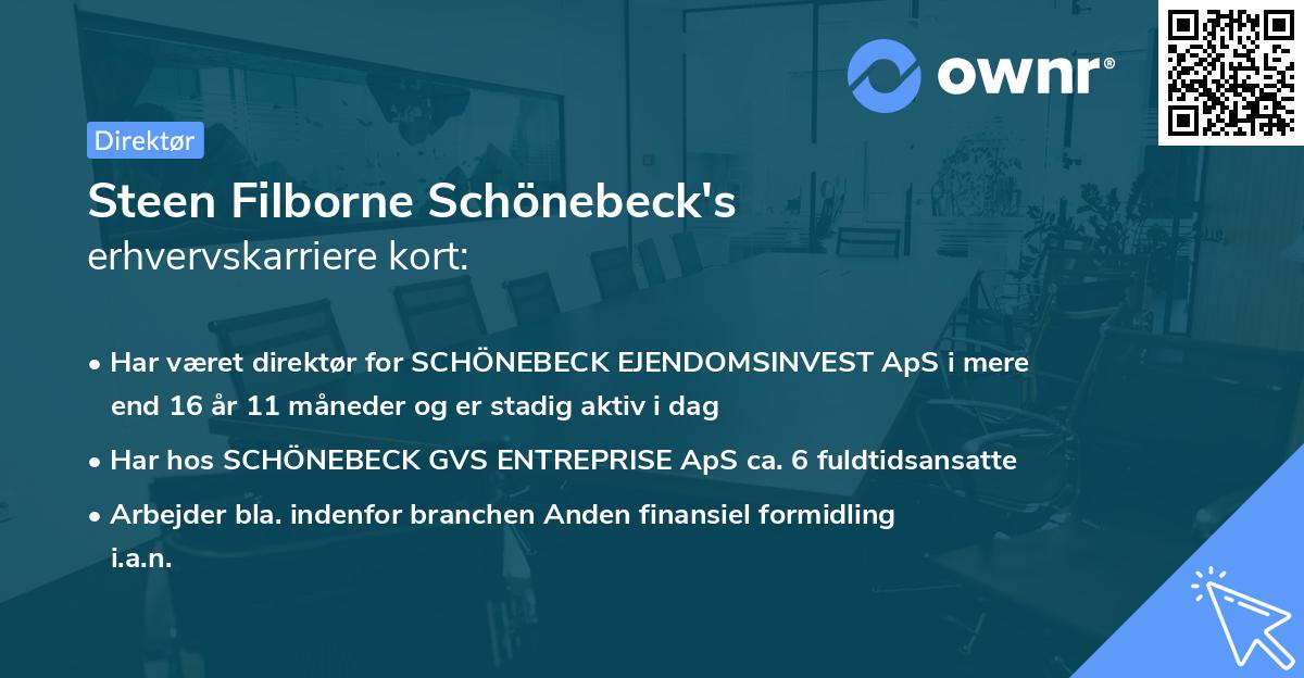 Steen Filborne Schönebeck's erhvervskarriere kort