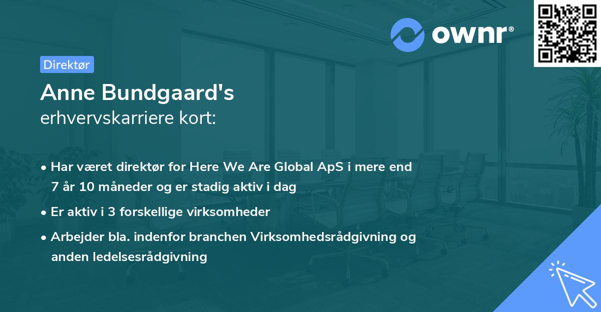Anne Bundgaard's erhvervskarriere kort