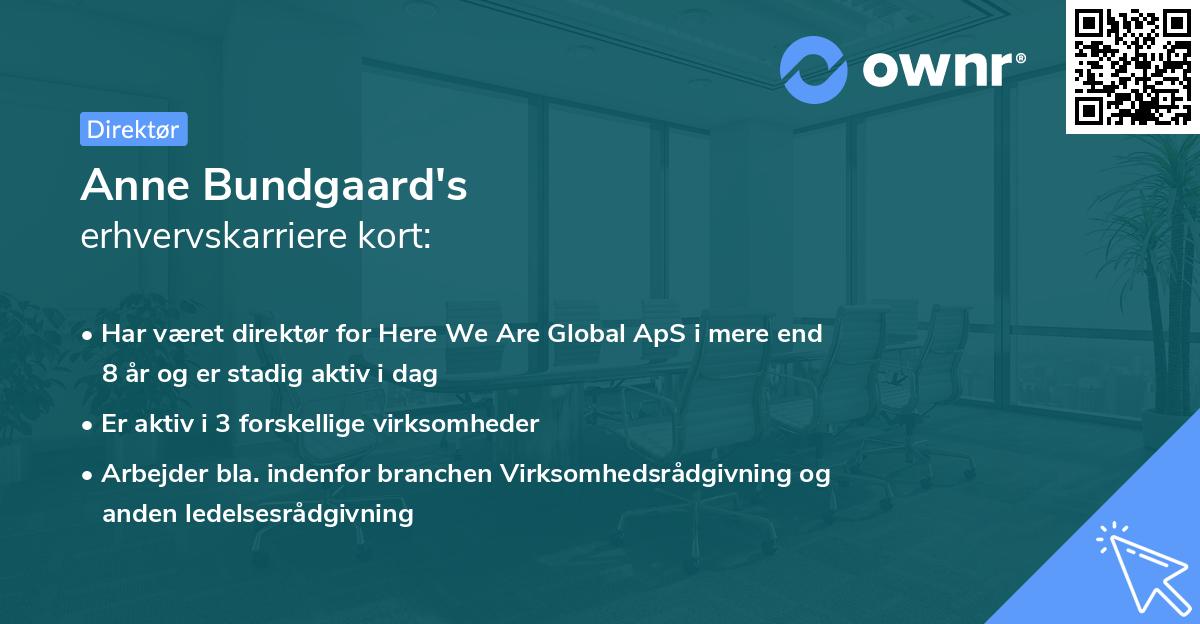 Anne Bundgaard's erhvervskarriere kort