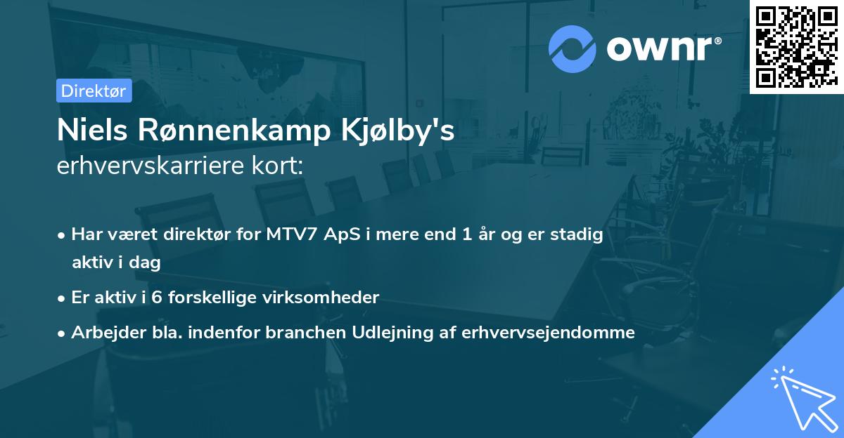 Niels Rønnenkamp Kjølby's erhvervskarriere kort