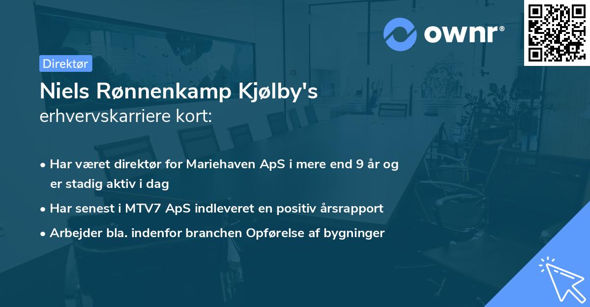 Niels Rønnenkamp Kjølby's erhvervskarriere kort