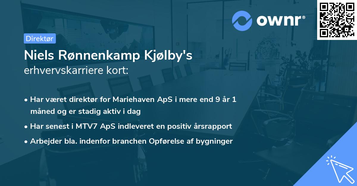 Niels Rønnenkamp Kjølby's erhvervskarriere kort