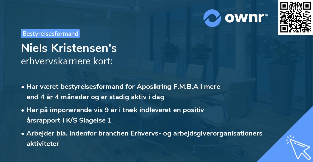 Niels Kristensen's erhvervskarriere kort