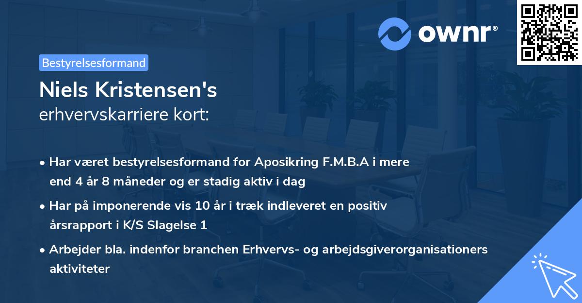 Niels Kristensen's erhvervskarriere kort